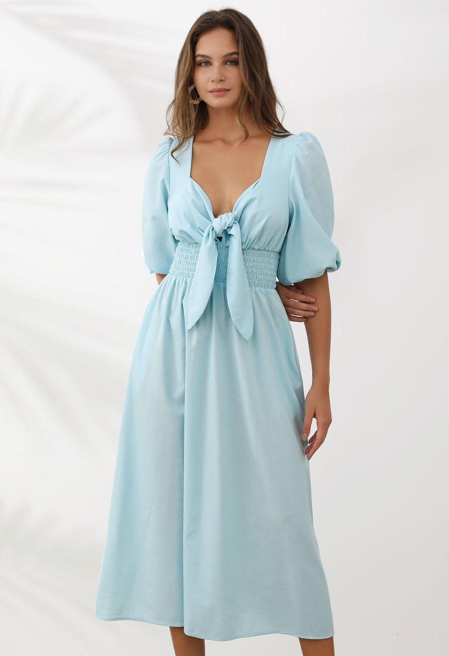 Simona - Cotton linen blend midi dress