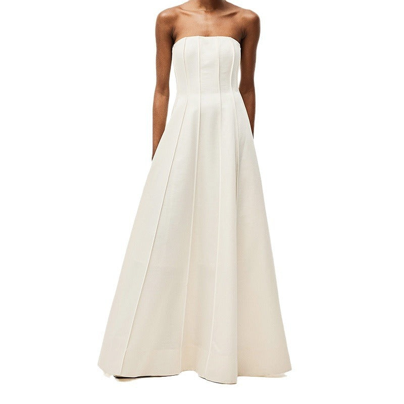 Aria White Bandeau Maxi Dress