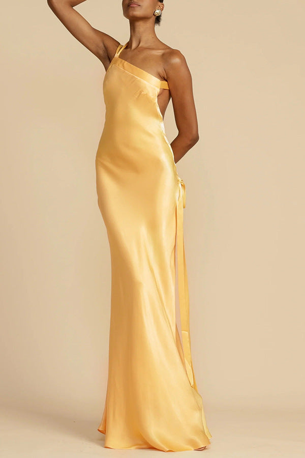 Aurelia Asymmetrical one-shoulder Maxi Gown