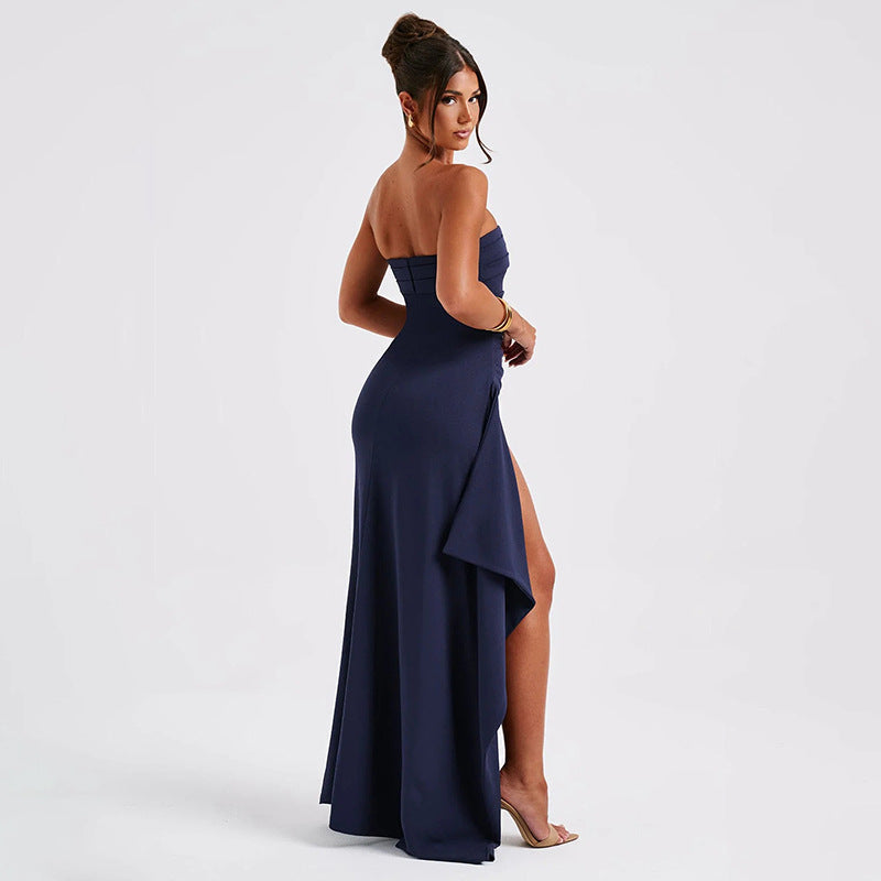 Isabella - Strapless dress with split