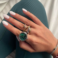 Bozhi - Green Marble Watch Ring