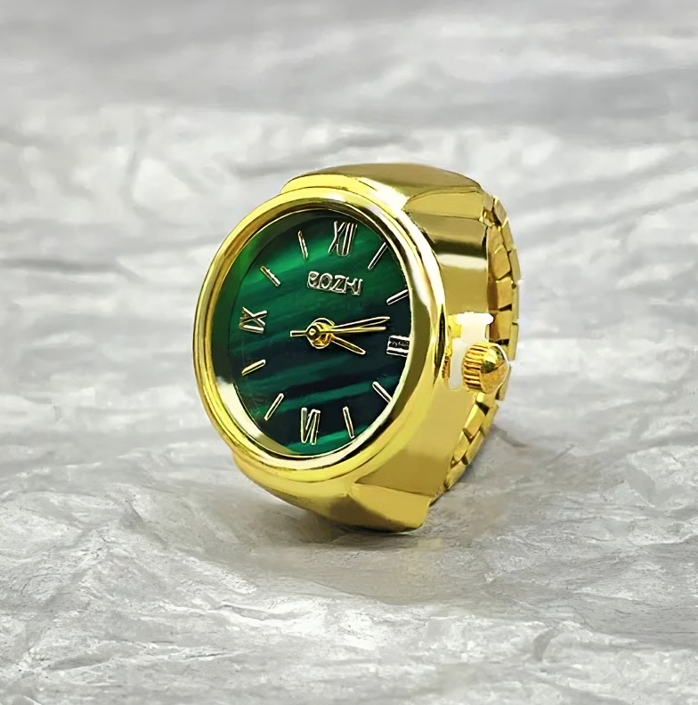 Bozhi - Green Marble Watch Ring