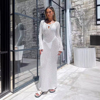 Sunscreen Dress Sheer Cutout Knitted