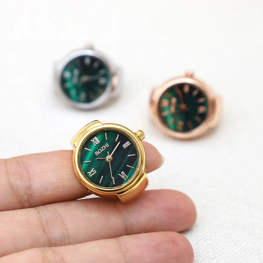 Bozhi - Green Marble Watch Ring