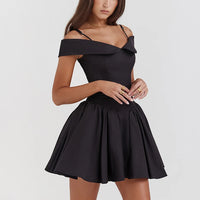 Karli - Flattering dropped shoulder party dress