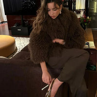 Emma - Mid length faux fur coat