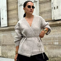 Taria - Knitted wrap cardigan