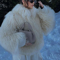 Emma - Mid length faux fur coat