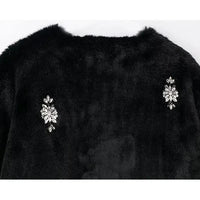 Nara - Embellished faux fur coat