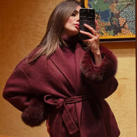 Eve - Elegant coat with faux fur detail