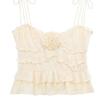 Xiomara - Ruffled top with rose detail