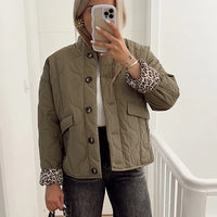 Anna Marie - Casual jacket with leopard lining