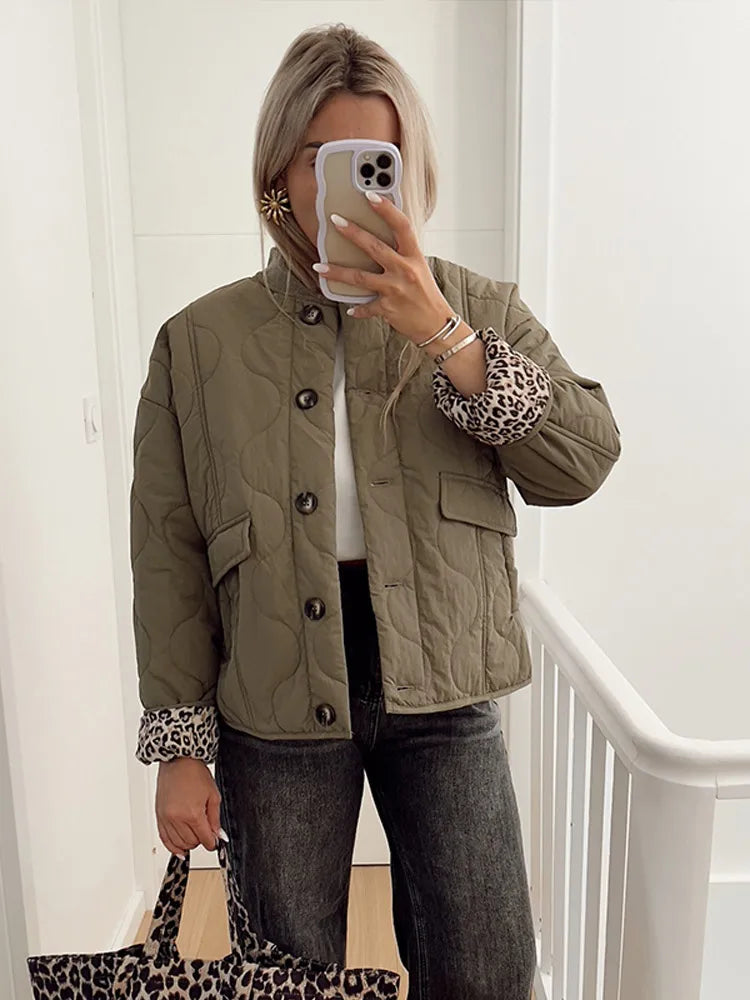 Anna Marie - Casual jacket with leopard lining