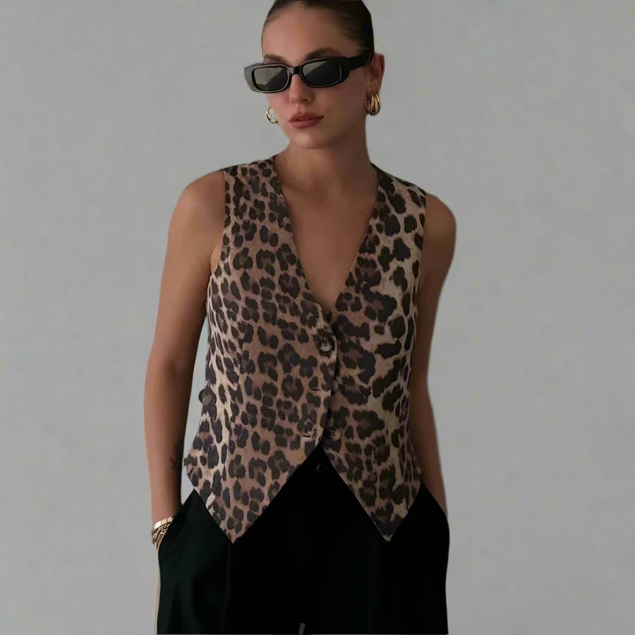 Carmel - Leopard print vest