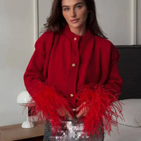 Ruby - Cardigan with feather detail