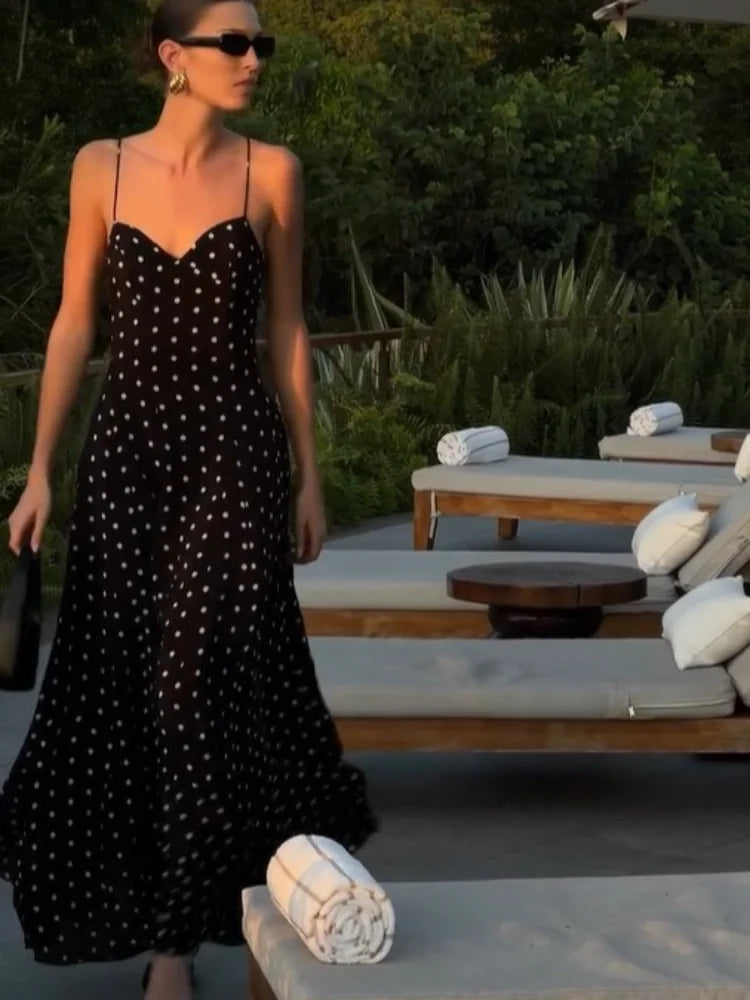 Tamara - Elegant polka dot maxi dress