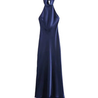 Sarina - Satin silk halterneck dress