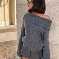 Riley - Knitted off shoulder top