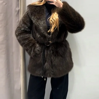 Constance - Elegant faux fur coat with belt