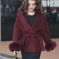 Eve - Elegant coat with faux fur detail