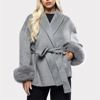 Marina - Elegant coat with fur detail