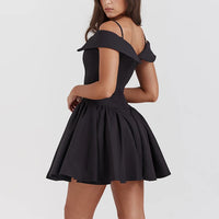 Karli - Flattering dropped shoulder party dress