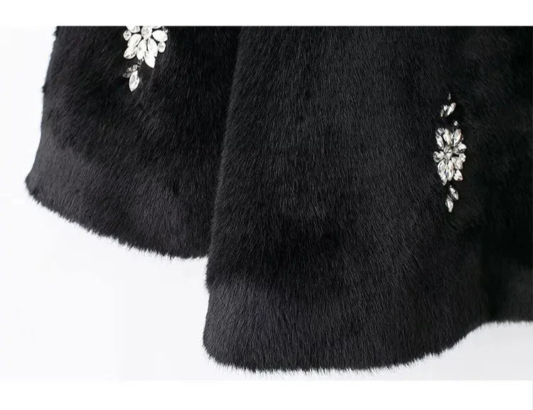 Nara - Embellished faux fur coat