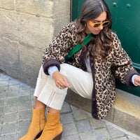 Chiara - Cosy leopard jacket with buttons