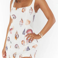 Shelly - Linen mini dress with print