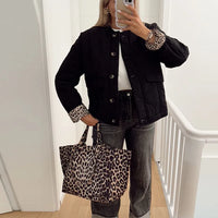 Anna Marie - Casual jacket with leopard lining