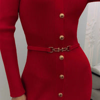 Rita - Fine knitted dress with buttons