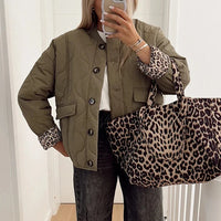 Anna Marie - Casual jacket with leopard lining