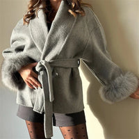 Marina - Elegant coat with fur detail