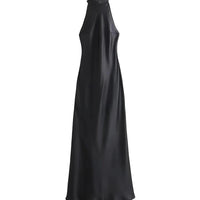 Sarina - Satin silk halterneck dress