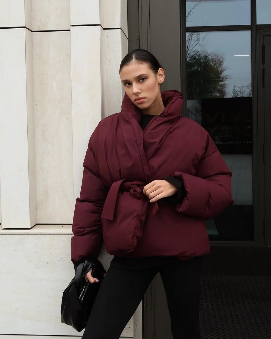 Korina - Puffer jacket with belt