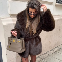 Constance - Elegant faux fur coat with belt