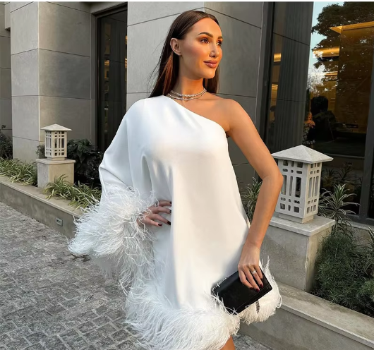 Cassie - Feathered party dress