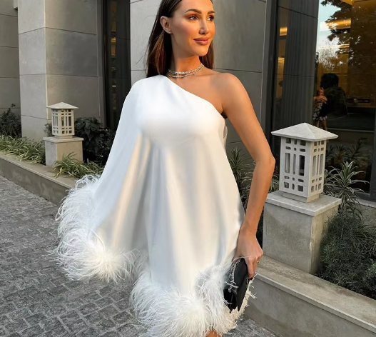 Cassie - Feathered party dress