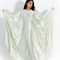 Zeyna - Satin silk dress with cape sleeves