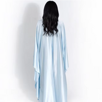 Zeyna - Satin silk dress with cape sleeves