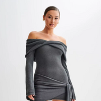 Zeya - Flattering off shoulder fine knitted dress