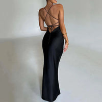 Emmaline - Figure hugging satin silk maxi dress