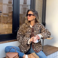 Chiara - Cosy leopard jacket with buttons