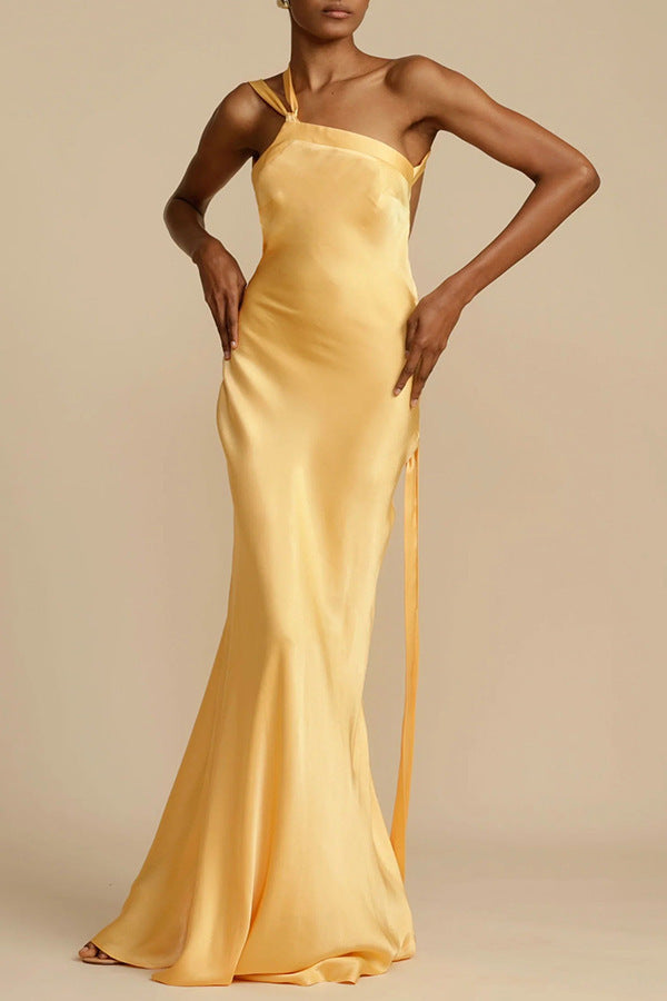 Aurelia Asymmetrical one-shoulder Maxi Gown